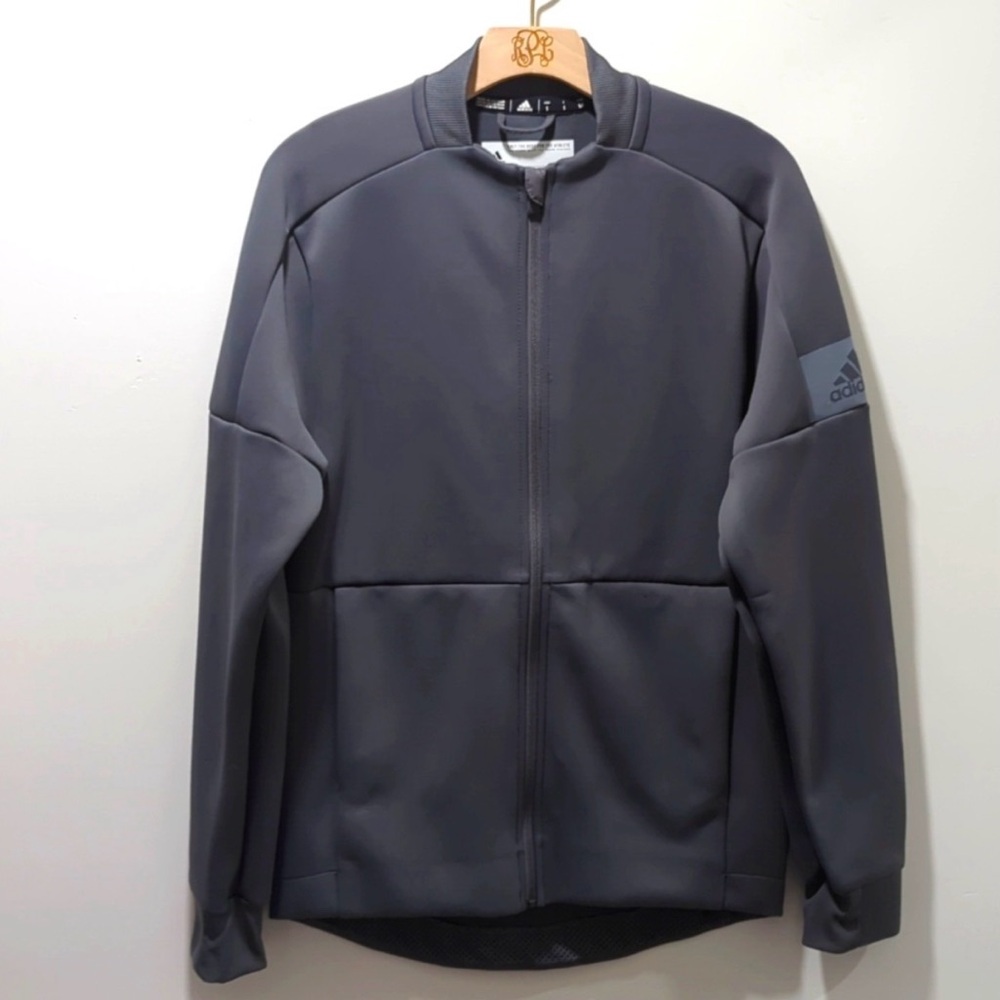 Adidas Game Mode Men's Track Jacket Size S Bomber Sports Game Day Grey Full Zip